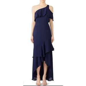 Elegant Navy One-Shoulder Dress